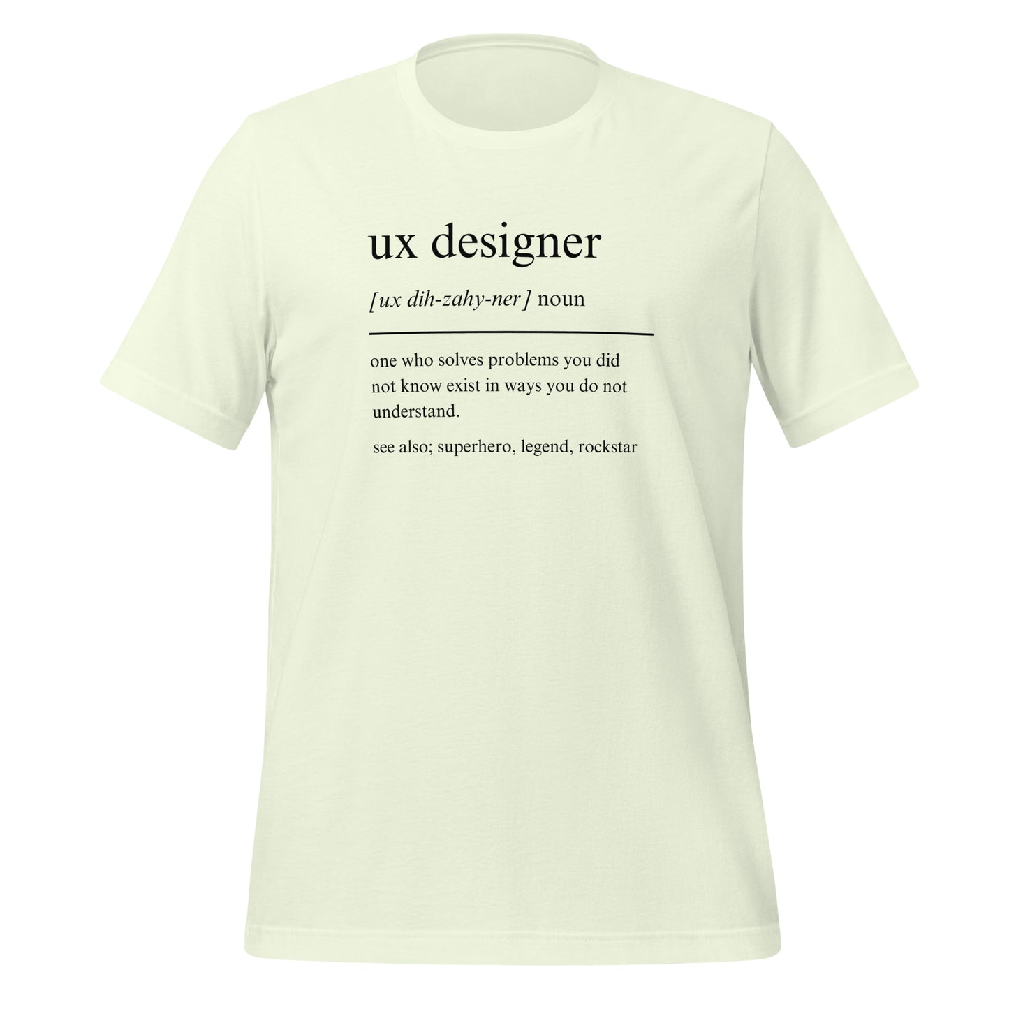 UX DESIGNER: PROBLEM-SOLVING SUPERHERO Unisex t-shirt