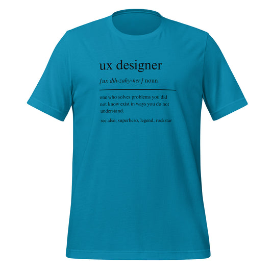 UX DESIGNER: PROBLEM-SOLVING SUPERHERO Unisex t-shirt